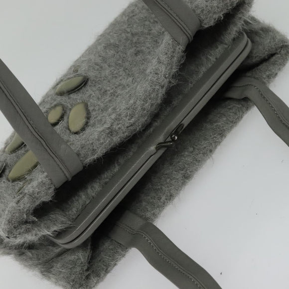 BOTTEGA VENETA Hand Bag Leather Gray Auth 135568