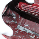 LOEWE Anagram Hand Bag Leather 2way Red Gold Auth 135569-22