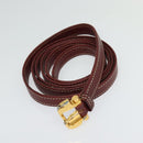 LOEWE Anagram Hand Bag Leather 2way Red Gold Auth 135569-11