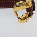 LOEWE Anagram Hand Bag Leather 2way Red Gold Auth 135569-12