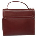 LOEWE Anagram Hand Bag Leather 2way Red Gold Auth 135569-2