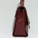LOEWE Anagram Hand Bag Leather 2way Red Gold Auth 135569-3