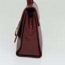 LOEWE Anagram Hand Bag Leather 2way Red Gold Auth 135569-4