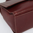 LOEWE Anagram Hand Bag Leather 2way Red Gold Auth 135569-8