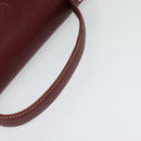 LOEWE Anagram Hand Bag Leather 2way Red Gold Auth 135569-7