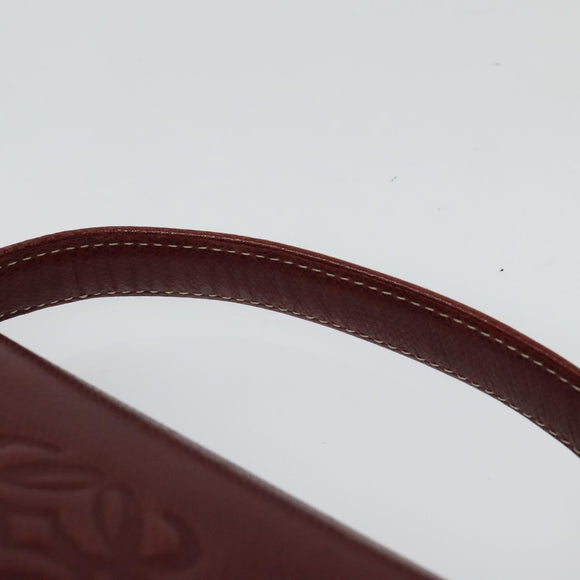 LOEWE Anagram Hand Bag Leather 2way Red Gold Auth 135569