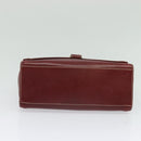 LOEWE Anagram Hand Bag Leather 2way Red Gold Auth 135569-5