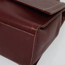 LOEWE Anagram Hand Bag Leather 2way Red Gold Auth 135569-15