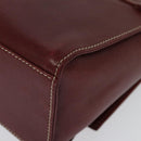 LOEWE Anagram Hand Bag Leather 2way Red Gold Auth 135569-17