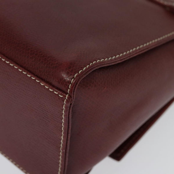 LOEWE Anagram Hand Bag Leather 2way Red Gold Auth 135569