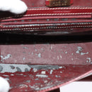 LOEWE Anagram Hand Bag Leather 2way Red Gold Auth 135569-9