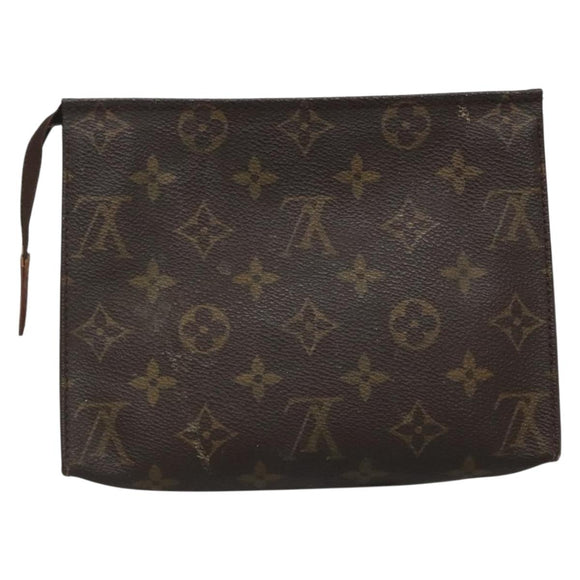 LOUIS VUITTON Monogram Poche Toilette 19 Pouch M47544 LV Auth 135578