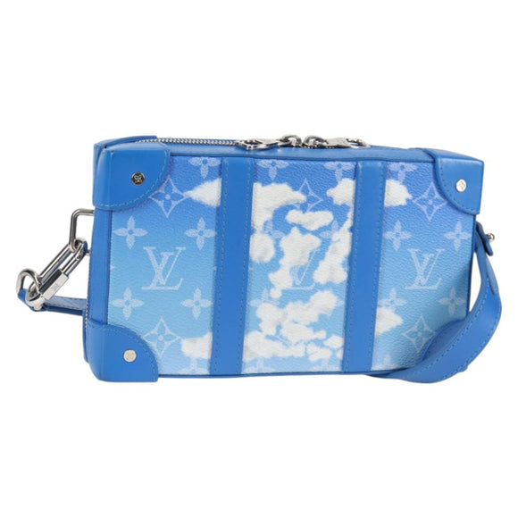 LOUIS VUITTON Monogram Clouds Soft Trunk Wallet Bag Blue M45432 LV Auth 135581A