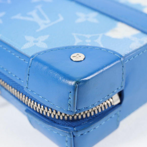 LOUIS VUITTON Monogram Clouds Soft Trunk Wallet Bag Blue M45432 LV Auth 135581A