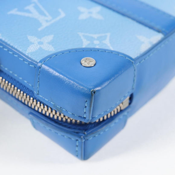 LOUIS VUITTON Monogram Clouds Soft Trunk Wallet Bag Blue M45432 LV Auth 135581A