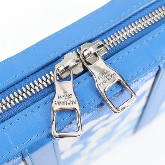 LOUIS VUITTON Monogram Clouds Soft Trunk Wallet Bag Blue M45432 LV Auth 135581A