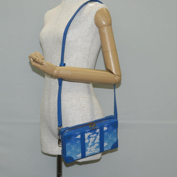 LOUIS VUITTON Monogram Clouds Soft Trunk Wallet Bag Blue M45432 LV Auth 135581A