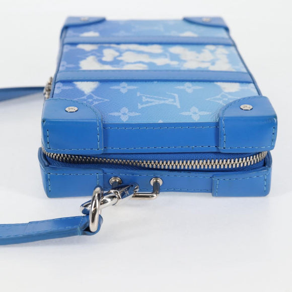 LOUIS VUITTON Monogram Clouds Soft Trunk Wallet Bag Blue M45432 LV Auth 135581SAM