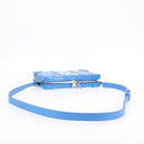 LOUIS VUITTON Monogram Clouds Soft Trunk Wallet Bag Blue M45432 LV Auth 135581A-8
