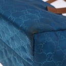 GUCCI GG Canvas Tote Bag Nylon Leather Blue Auth 135603-13