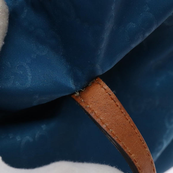 GUCCI GG Canvas Tote Bag Nylon Leather Blue Auth 135603