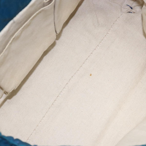 GUCCI GG Canvas Tote Bag Nylon Leather Blue Auth 135603