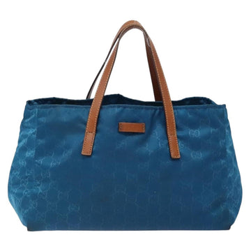 GUCCI GG Canvas Tote Bag Nylon Leather Blue Auth 135603 - 0