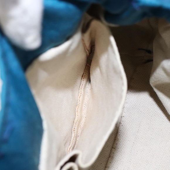 GUCCI GG Canvas Tote Bag Nylon Leather Blue Auth 135603