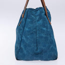 GUCCI GG Canvas Tote Bag Nylon Leather Blue Auth 135603-5