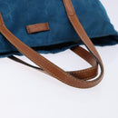 GUCCI GG Canvas Tote Bag Nylon Leather Blue Auth 135603-7