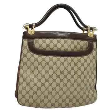 GUCCI GG Supreme Tote Bag PVC Beige Gold Auth 135605