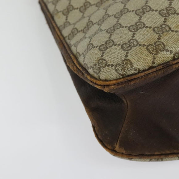 GUCCI GG Supreme Tote Bag PVC Beige Gold Auth 135605