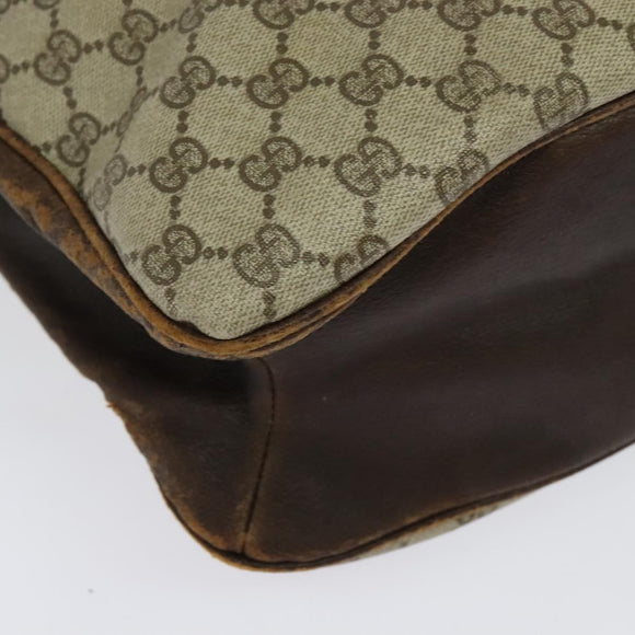 GUCCI GG Supreme Tote Bag PVC Beige Gold Auth 135605
