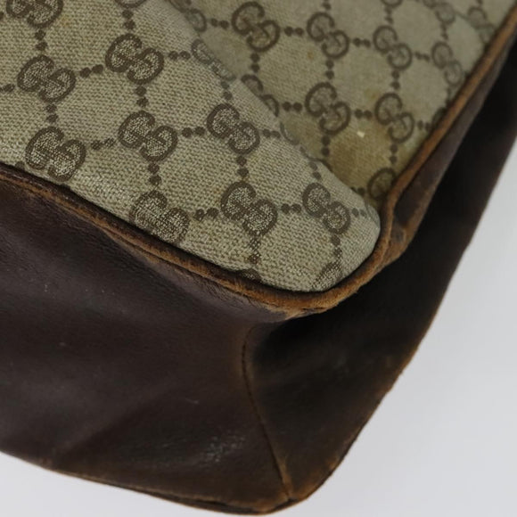 GUCCI GG Supreme Tote Bag PVC Beige Gold Auth 135605