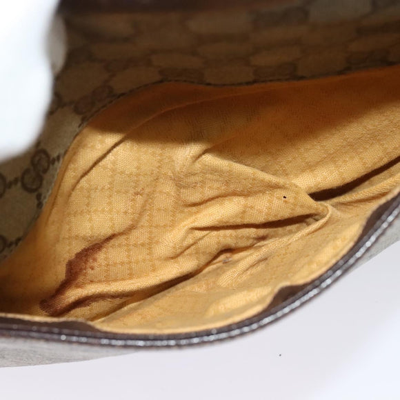 GUCCI GG Supreme Tote Bag PVC Beige Gold Auth 135605
