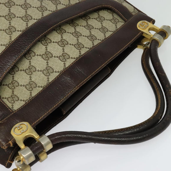 GUCCI GG Supreme Tote Bag PVC Beige Gold Auth 135605