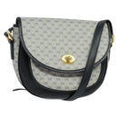 GUCCI Micro GG Supreme Shoulder Bag PVC Navy Gold Auth 135606-1
