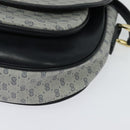 GUCCI Micro GG Supreme Shoulder Bag PVC Navy Gold Auth 135606-15