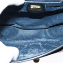 GUCCI Micro GG Supreme Shoulder Bag PVC Navy Gold Auth 135606-10