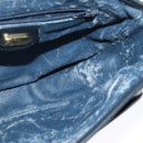 GUCCI Micro GG Supreme Shoulder Bag PVC Navy Gold Auth 135606-20