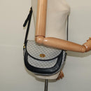 GUCCI Micro GG Supreme Shoulder Bag PVC Navy Gold Auth 135606-22