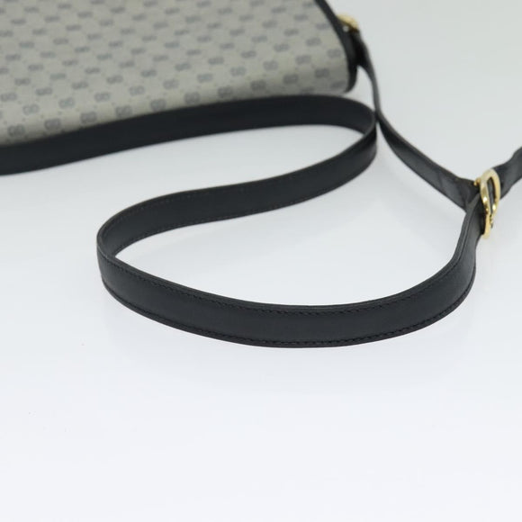 GUCCI Micro GG Supreme Shoulder Bag PVC Navy Gold Auth 135606