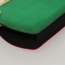 FENDI Hand Bag Nylon Red Gold Auth 135610-9