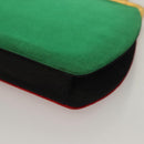 FENDI Hand Bag Nylon Red Gold Auth 135610-14