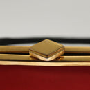 FENDI Hand Bag Nylon Red Gold Auth 135610-10