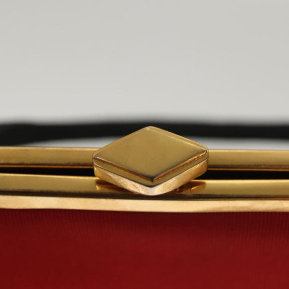 FENDI Hand Bag Nylon Red Gold Auth 135610