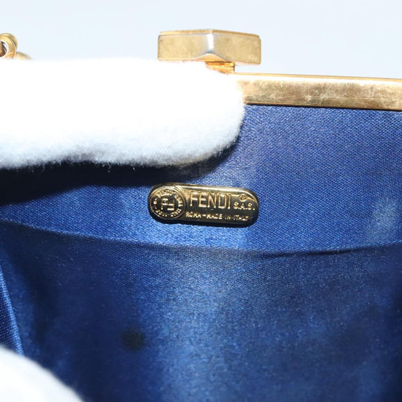 FENDI Hand Bag Nylon Red Gold Auth 135610