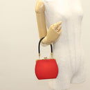 FENDI Hand Bag Nylon Red Gold Auth 135610-20