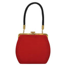 FENDI Hand Bag Nylon Red Gold Auth 135610-13