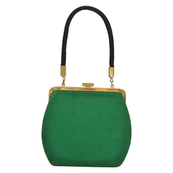 FENDI Hand Bag Nylon Red Gold Auth 135610